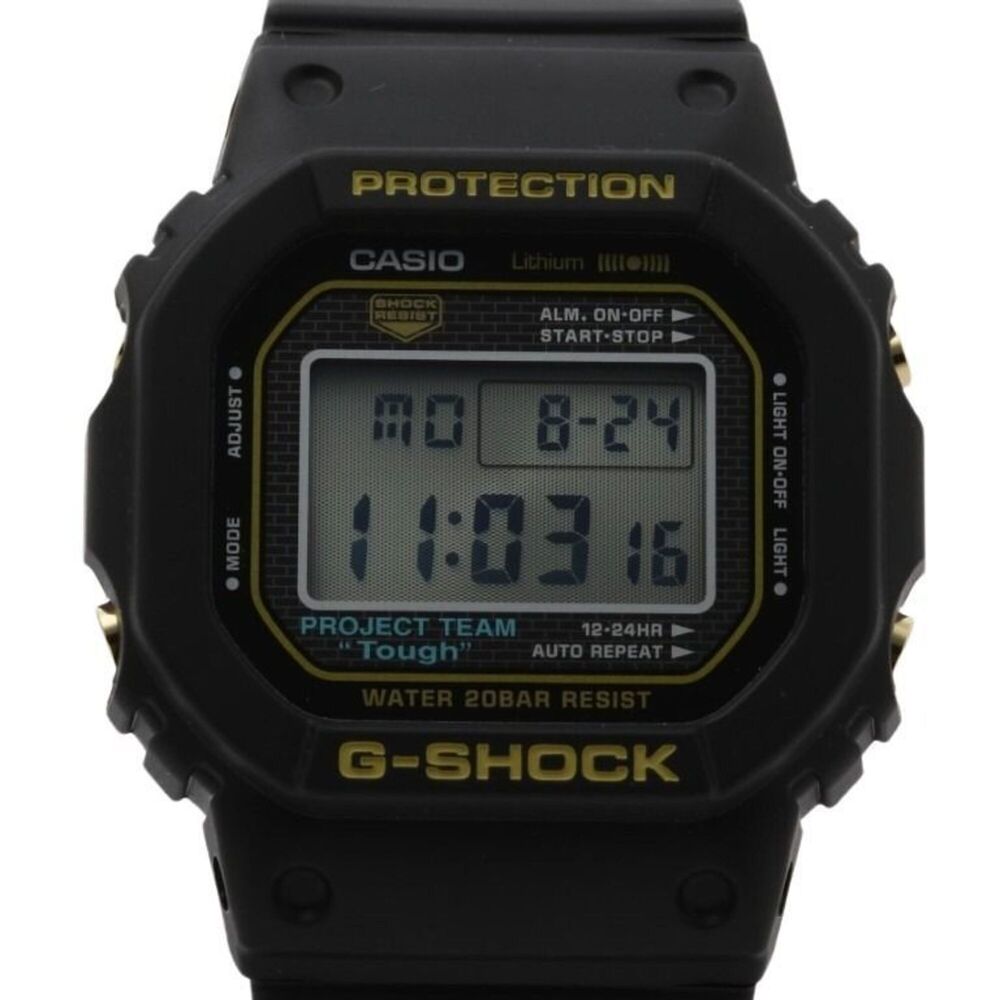 CASIO G-SHOCK 35th Anniversary Model DW-5035D Black Stainless Steel Resin Men...